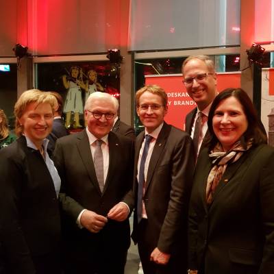 Gemeinsam mit Ministerpr�sident Daniel G�nther, dem CDU-Fraktionsvorsitzenden Tobias Koch, MdL und Prof. Dr. Claudia Schminkte, MdB beim Besuch von Bundespr�sident Frank-Walter Steinmeier in der L�becker MuK